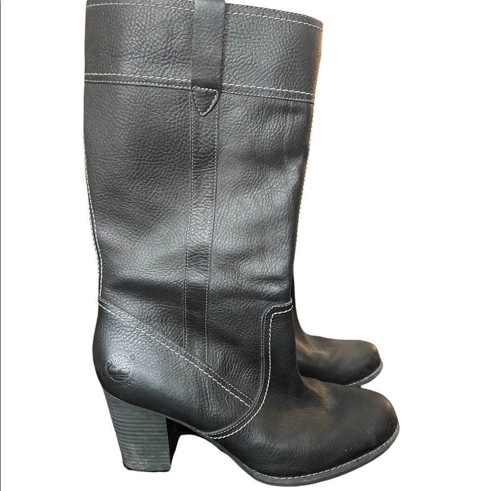 Women’s Timberland Waterproof Genuine Leather high heel black boots | Size 9.5